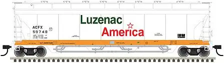 Atlas 20006273 HO Scale Pressureaide Centerflow Hopper - Ready to Run - Master(R) -- Luzenac America 59755 (green, orange, white)