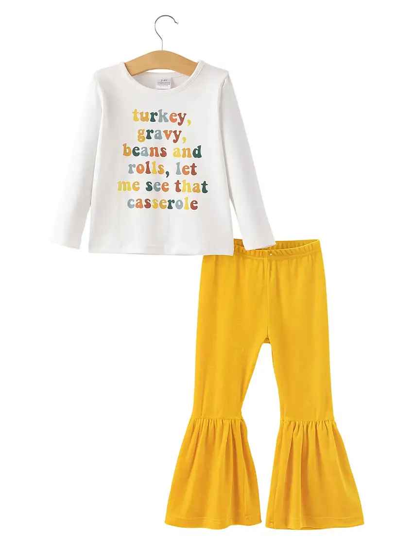 Thanksgiving Letter Print Girls Set