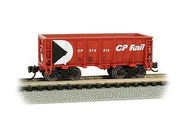 Bachmann 18652 N Scale Ore Car - Flat-Bottom - Ready to Run -- Canadian Pacific #314414 (red, black, white; Multimark Logo)