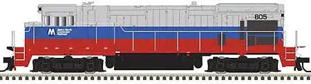 Atlas Model Railroad 10003649 HO Scale GE B23-7 Phase 1 Low Nose - LokSound and DCC - Master Gold -- Metro-North 805 (blue, red, silver)