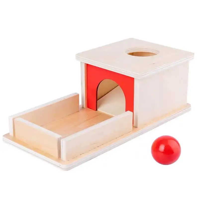 Montessori Object Permanence Box With Tray And Ball