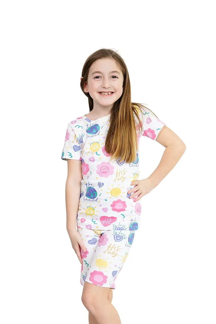 For God So Loved The World Pj Shorts Set Cotton