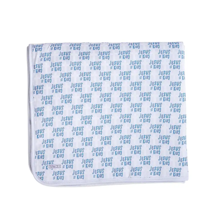 Jesus Is King Blue Blanket Bamboo
