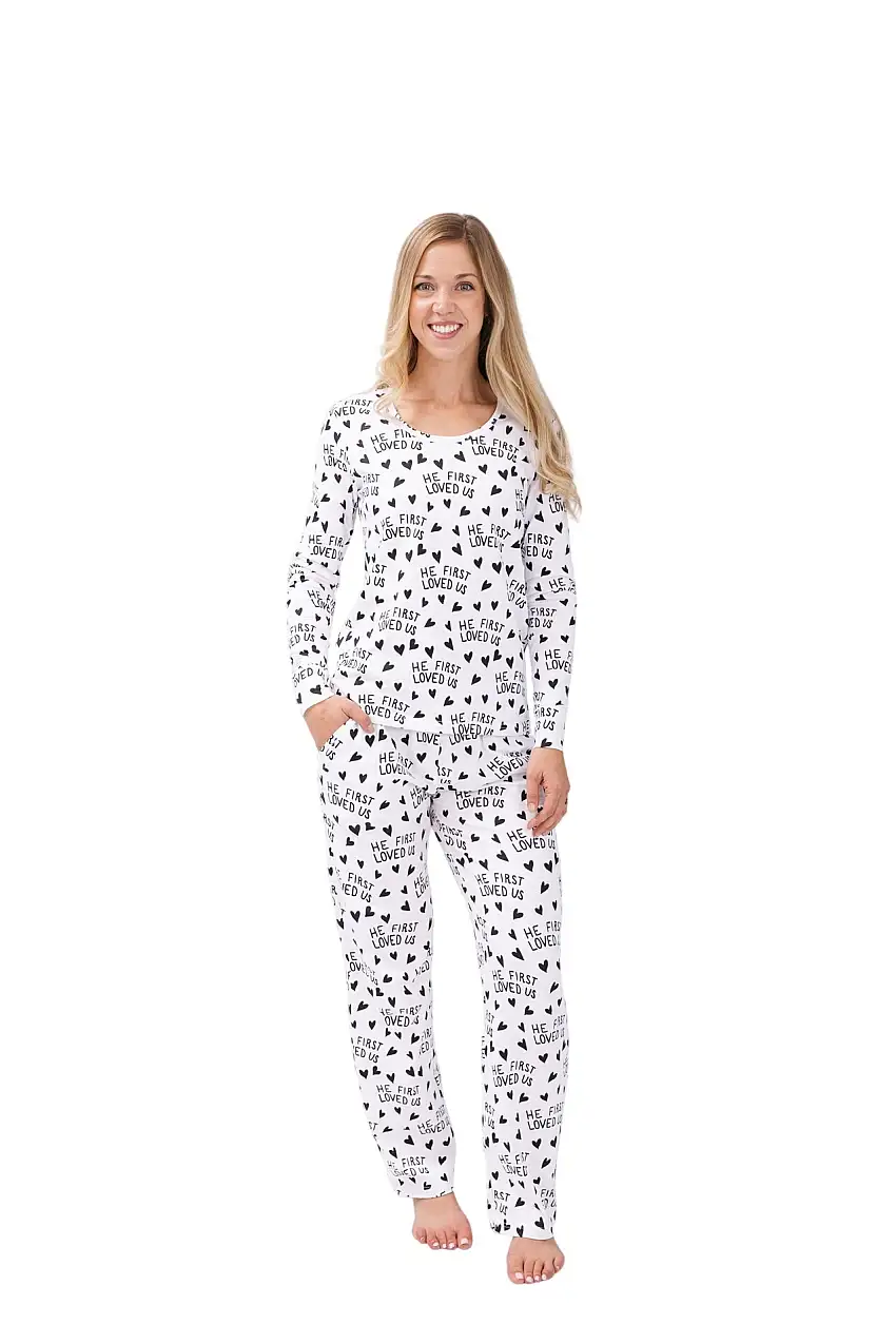 He First Loved Us Women's Pj Set Cotton