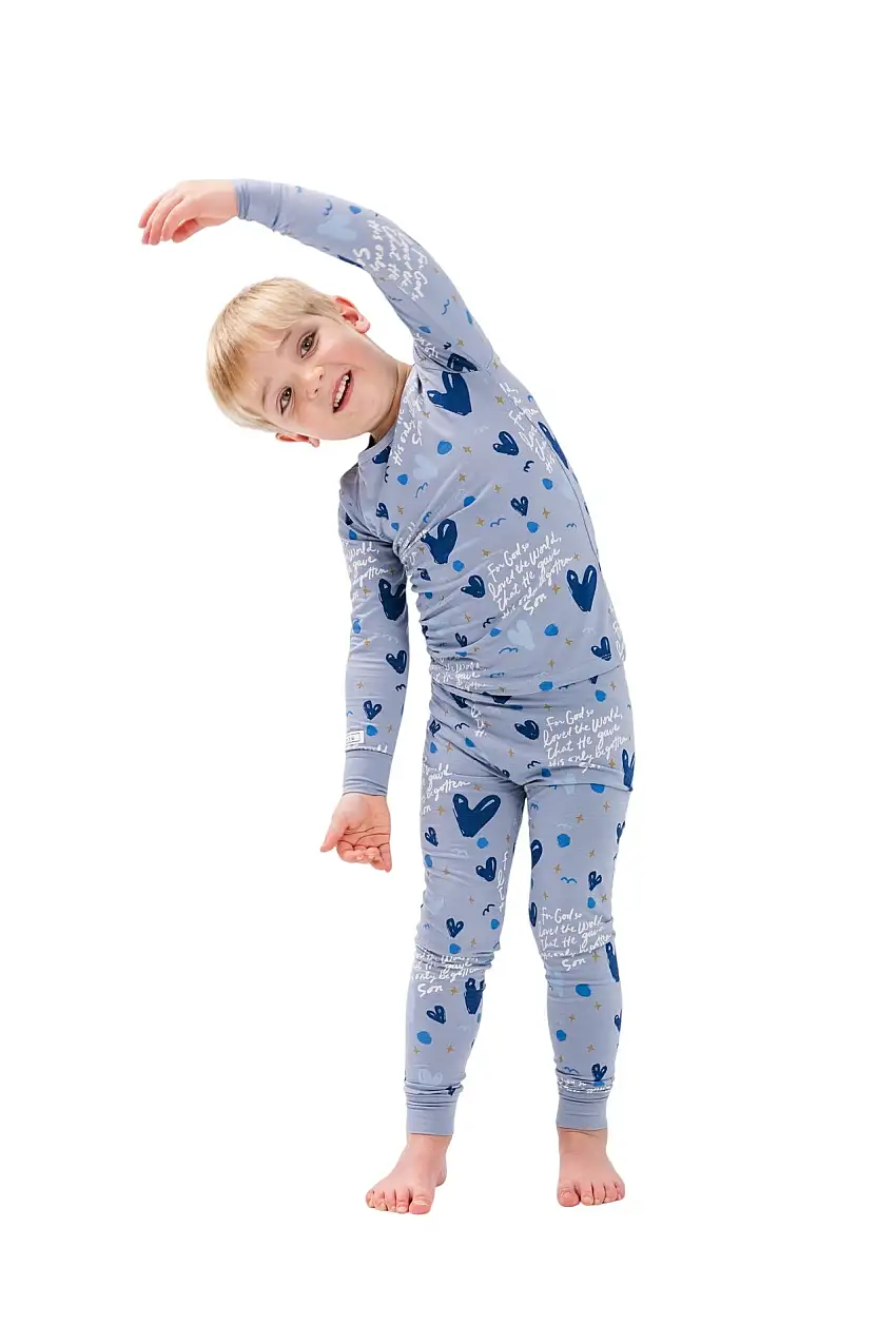 John 3:16 Blue Long Sleeve Set Bamboo