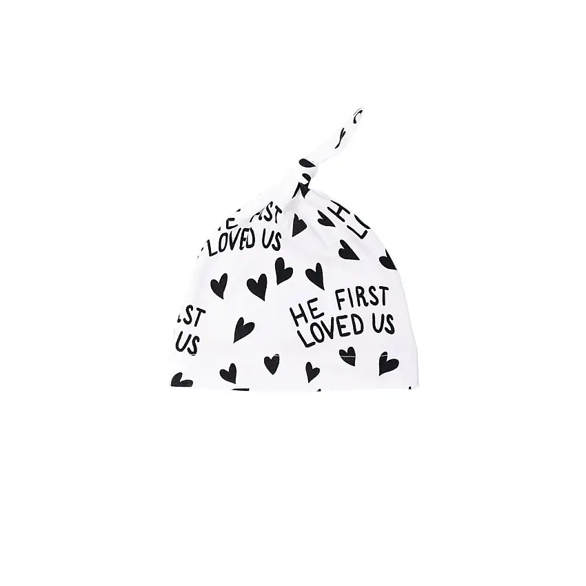 He First Loved Us Knotted Hat Cotton