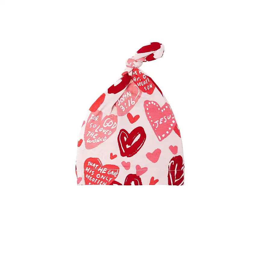 John 3:16 Pink Knotted Hat Bamboo