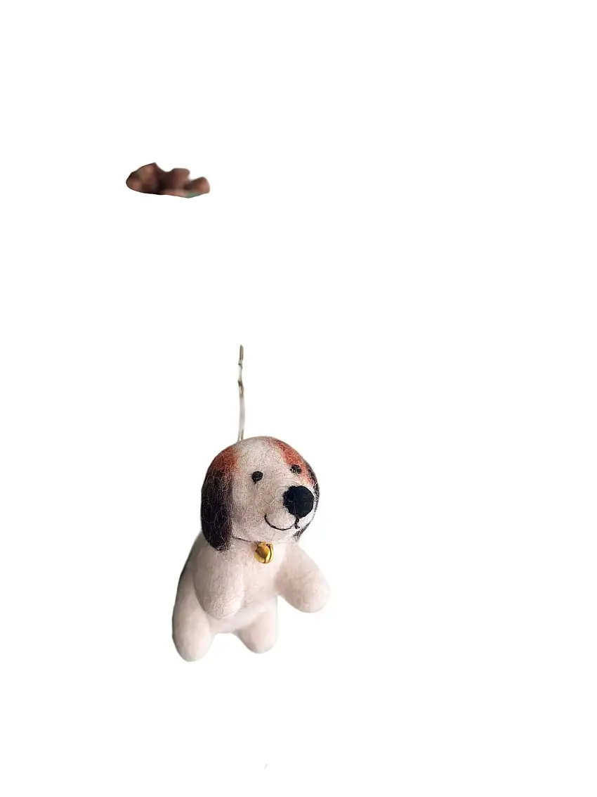 Felt Ornament - Beagle With Bell