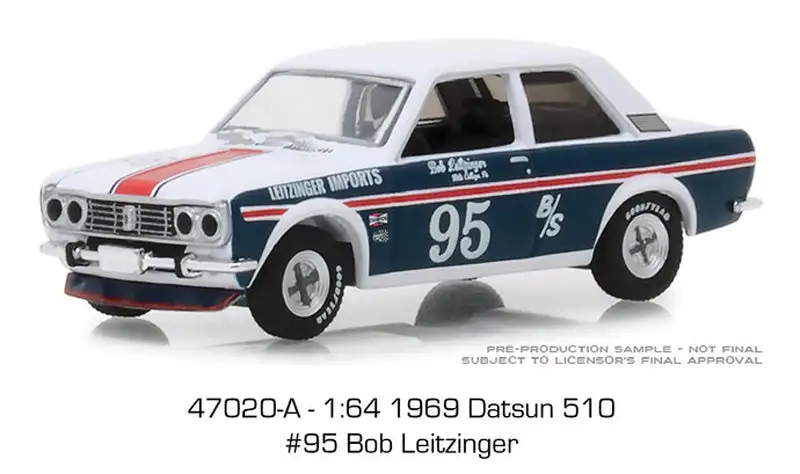 Greenlight 47020-A 1/64 Scale 1969 Datsun 510 - #95 Bob Leitzinger Tokyo