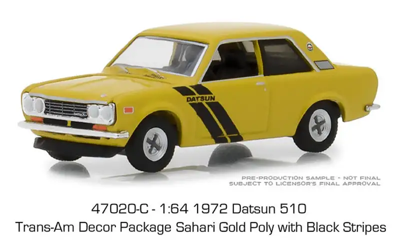 Greenlight 47020-C 1/64 Scale 1972 Datsun 510 Trans-Am Decor Package