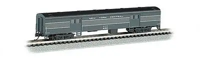 Bachmann 14455 N Scale 72' Smooth-Side Baggage Car - Ready to Run -- New York Central (2-Tone Gray)