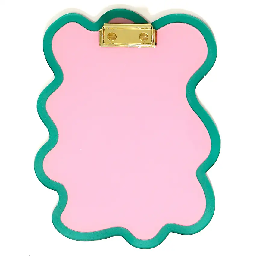 Pink And Teal Squiggle Clipboard