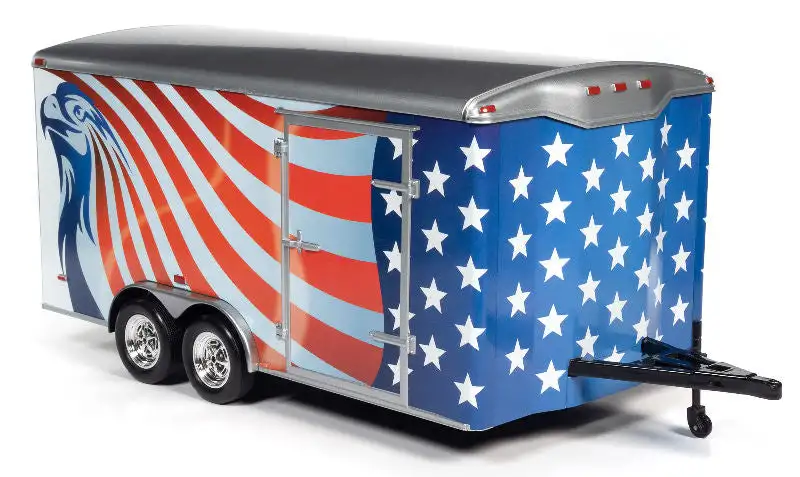 American Muscle 1266 1/18 Scale Enclosed Car Trailer