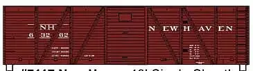 Accurail 7117 HO Scale 40' 6-Panel Single-Sheathed Wood Boxcar with Steel Doors and Ends - Kit -- New Haven 63262 (Boxcar Red)