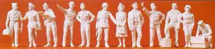 Preiser 67003 O Scale 1/48 Scale Military Figures Unpainted -- US Air Force/Air Corps Pilots & Ground Crew