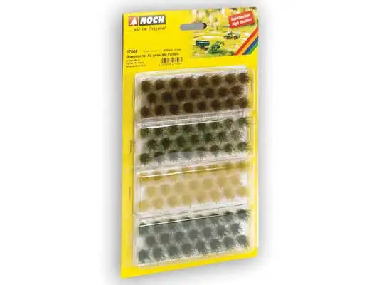 Noch 7009 All Scale Grass Tufts -- Muted Colors 1/4" 6mm Fibers pkg(104)