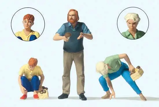Preiser 44941 G Scale Mushroom Pickers -- 3 Figures