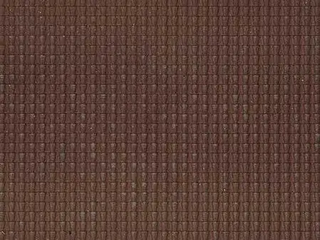 Noch 60351 HO Scale Structured Flexible 3-D Texture Sheet -- Dark Red Pantile