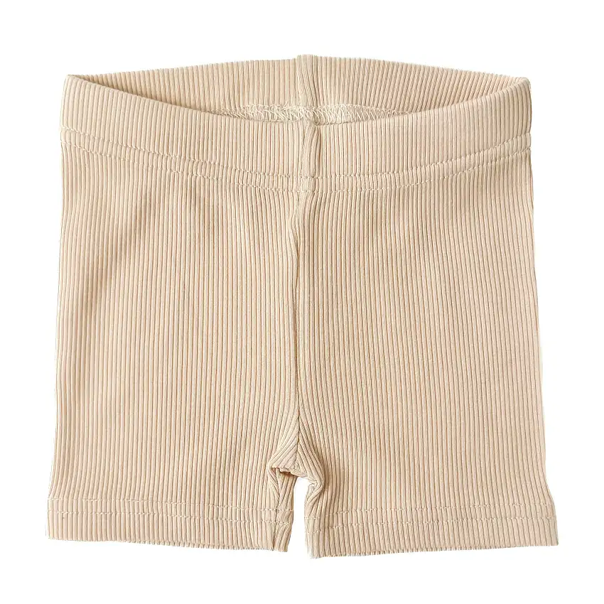 Bamboo Ribbed Biker Shorts - Sand