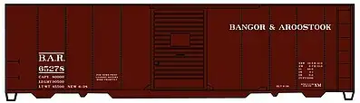 Accurail 3552 HO Scale AAR 40' Single-Door Steel Boxcar - Kit -- Bangor & Aroostook #65278 (Boxcar Red)