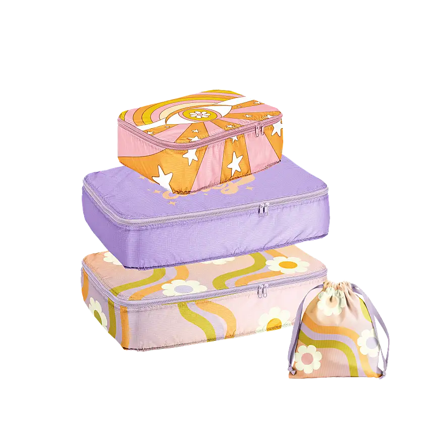 Wavy Daisy Packing Cube Set