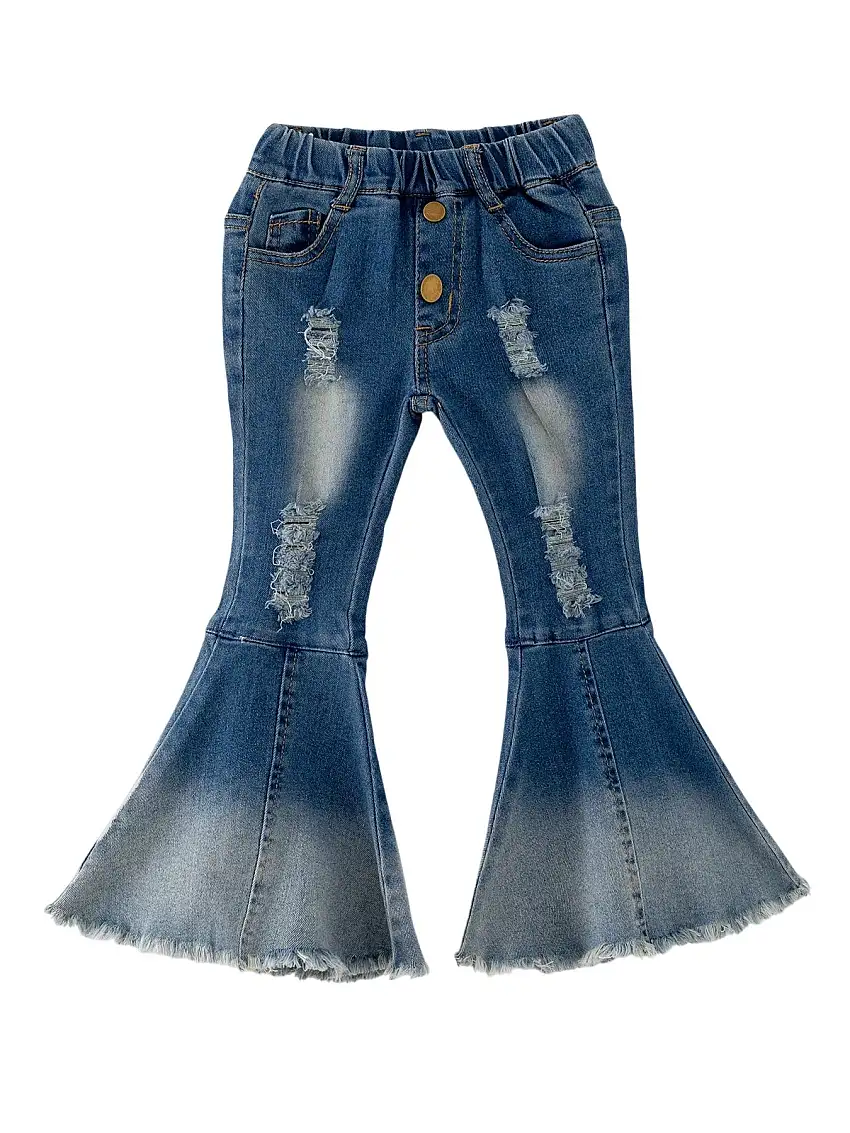 Tight Layer Bell-bottoms Denim Jeans Pants Elastic