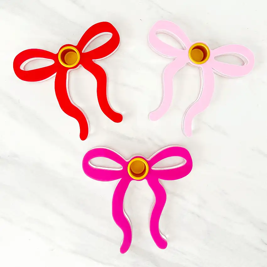Thin Bow Acrylic Candle Holder