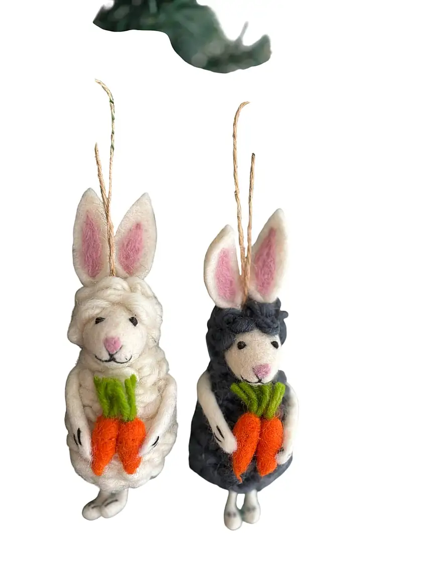 Felt Easter Bunny Sheep Ornament