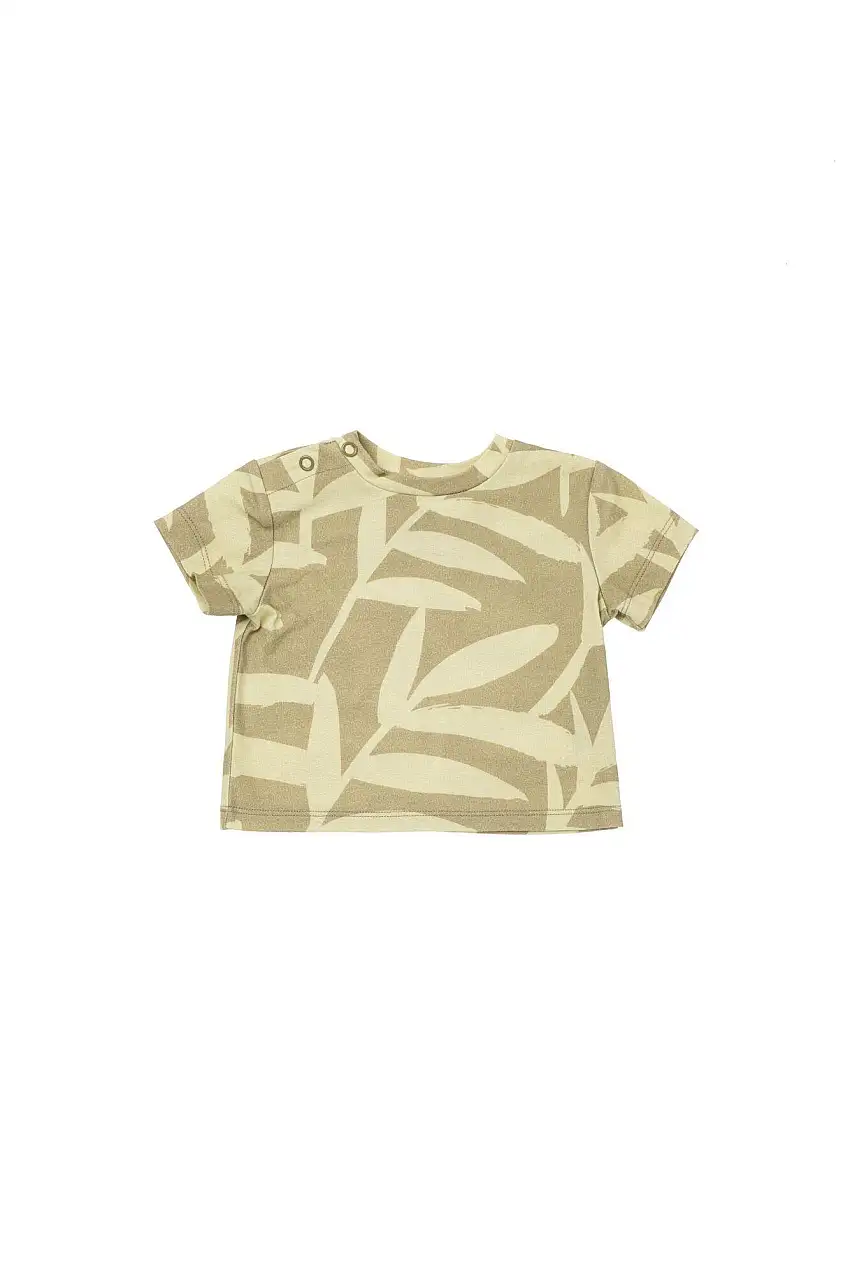 Baby T-shirt - Olive Palm Leaves