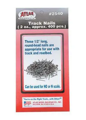 Atlas Model Railroad 2540 All Scale Track Nails -- Number 19, 1/2" Long - 2oz 56.7g