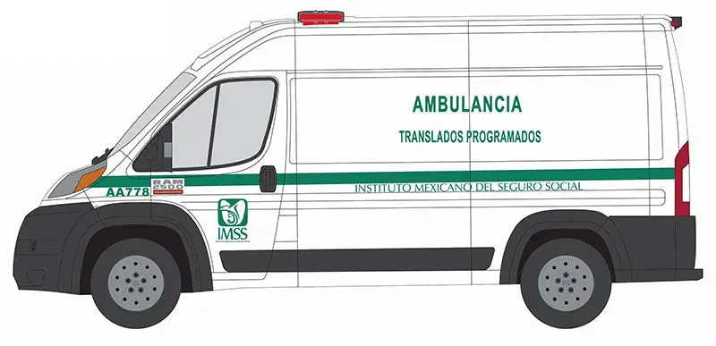 Greenlight 53040-C 1/64 Scale Instituto Mexicano Del Seguro Social Ambulancia