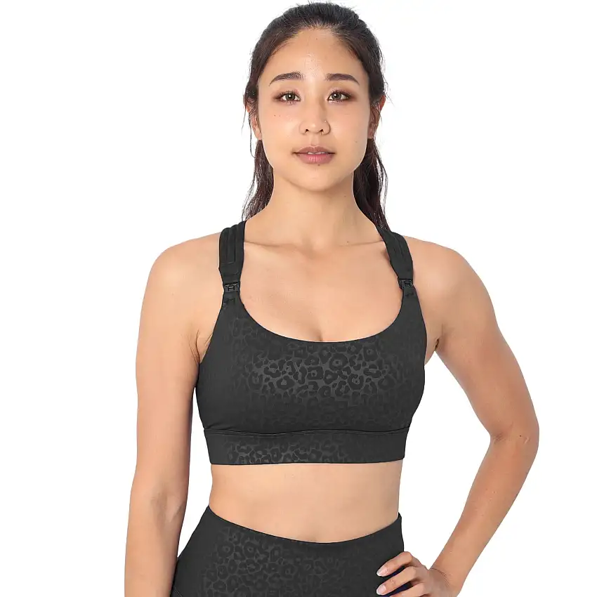 Chloé 4 Running Nursing & Pumping Sports Bra (black Cheetah)