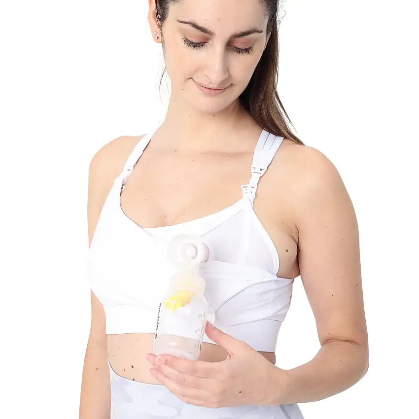 Chloé 4 Running Nursing & Pumping Sports Bra (white Magnolia)