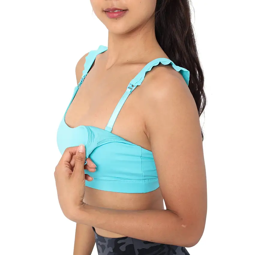 Madison - Medium Support Nursing Sport Bra (aqua)