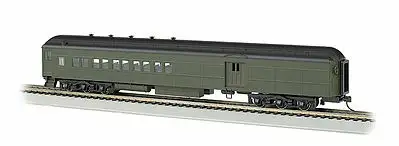Bachmann 13608 HO Scale 72' Heavyweight Combine w/2-Window Door - Ready to Run -- Painted, Unlettered, (Pullman Green, black)