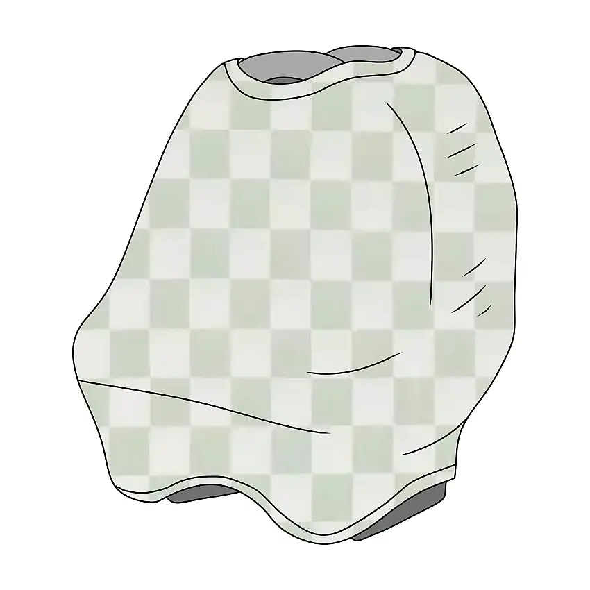 Leaf Green & White Checkered Carseat Cover
