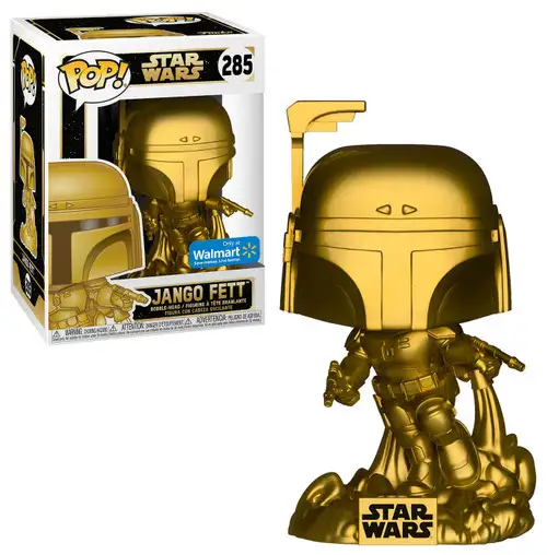 Funko POP! Star Wars Jango Fett Exclusive Vinyl Bobble Head #285 [Gold Metallic, Damaged Package]