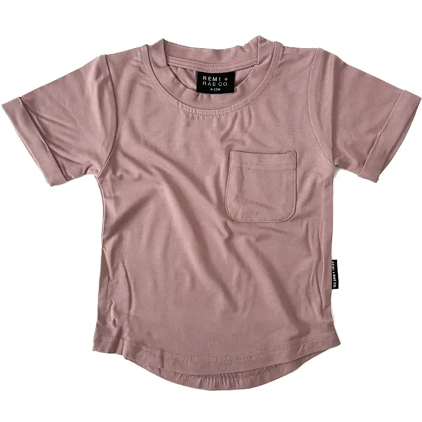 Bamboo Pocket Tee - Desert Rose