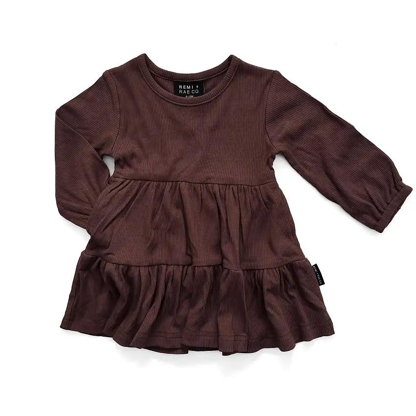 Bamboo Ribbed Dress - Cocoa