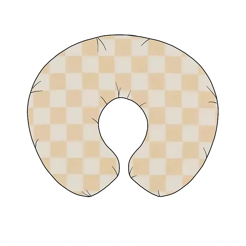Natural Creme & White Checkered Nursing Pillow Cover
