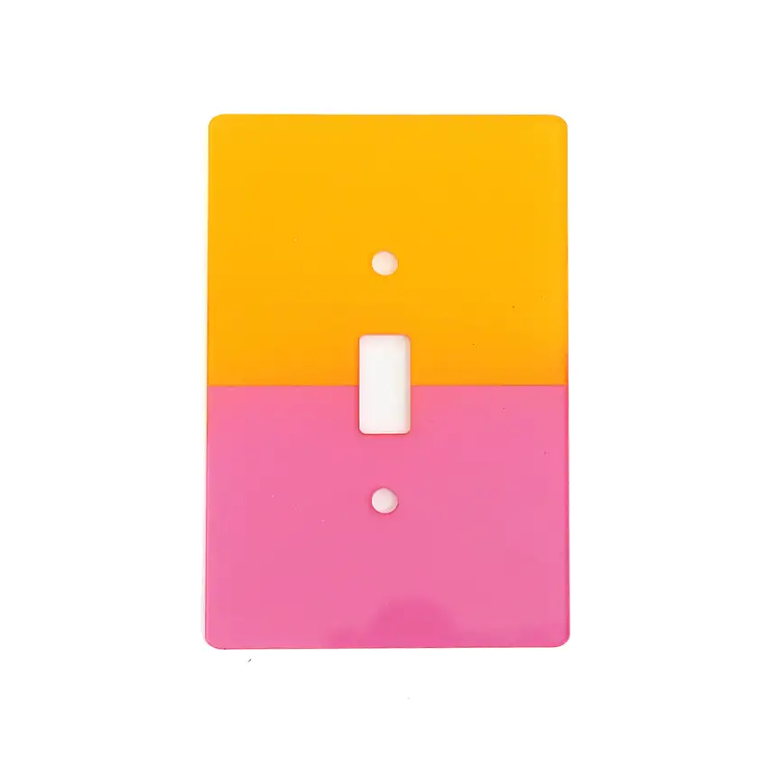 Pink And Yellow Color Acrylic Block Light Switch Plate