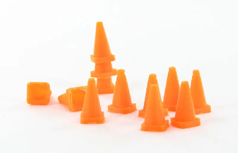 3D To Scale 50-110-OR 1/50 Scale Traffic Cones - 18 Pack Safety Orange