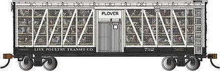 Bachmann 15906 HO Scale Poultry Stock Car with Turkeys - Ready to Run -- Live Poultry Transit #732 (Plover; white, black)