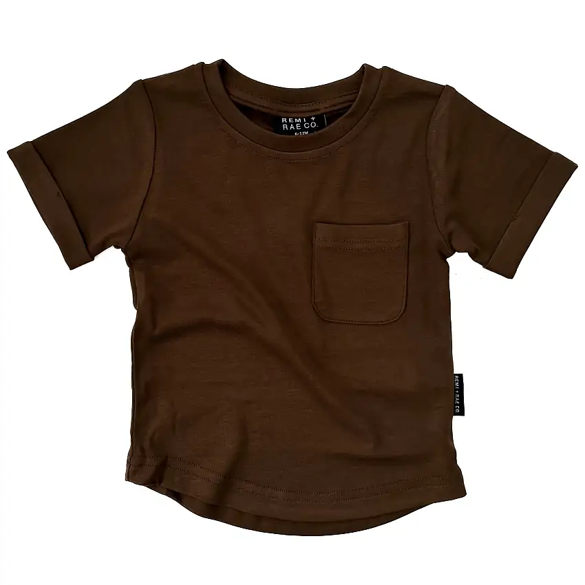 Bamboo Pocket Tee - Chocolate