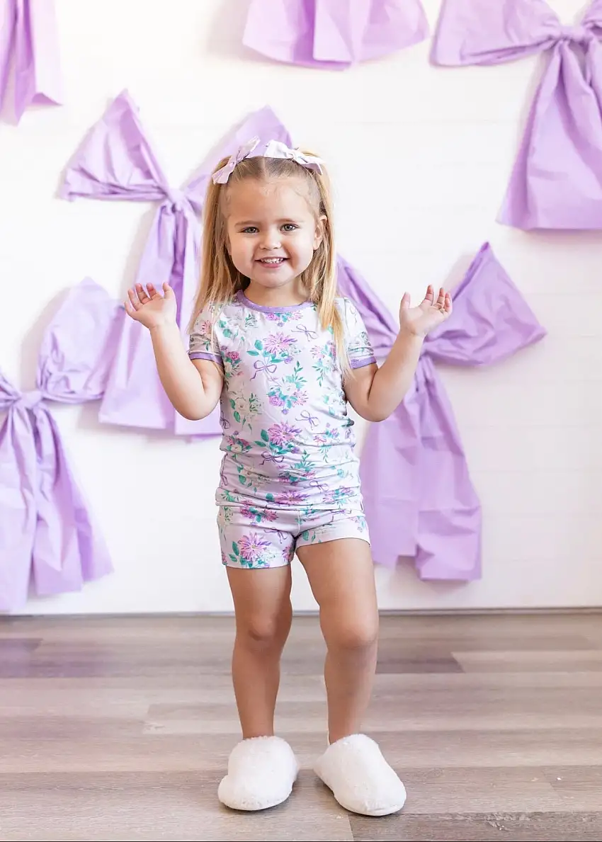 Lavender Dreams Shirt And Short Pajama Set