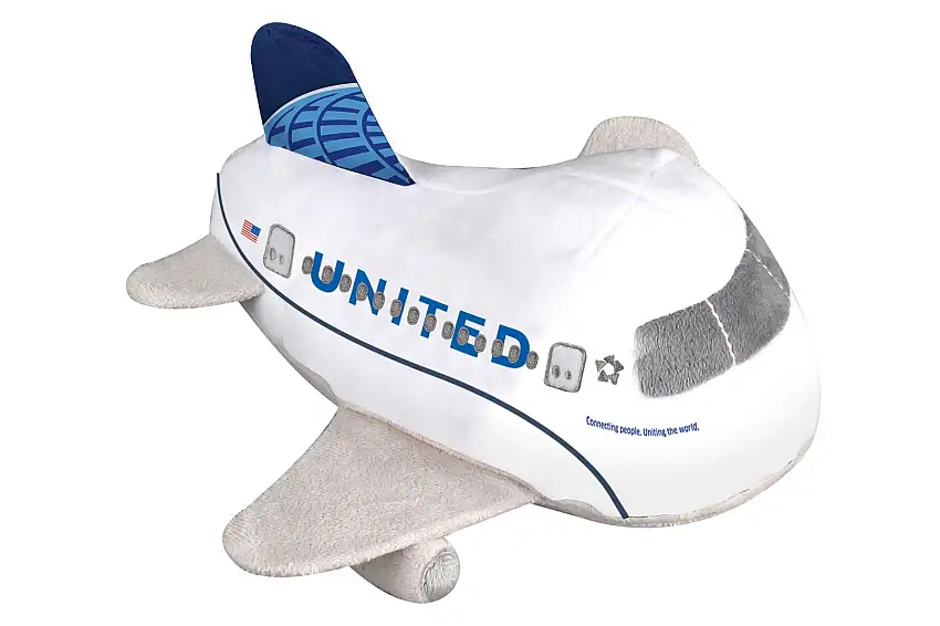 Daron Plush Toys MT008N-2 United Airlines Plush Airplane W/Sound 2019 Livery