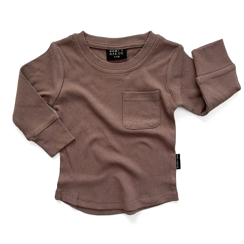 Bamboo Ribbed Long Sleeve - Mocha