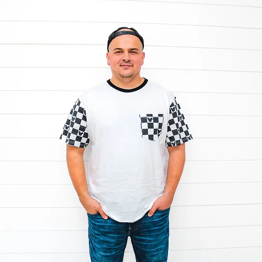 Black Checkered Magic Pocket Tee