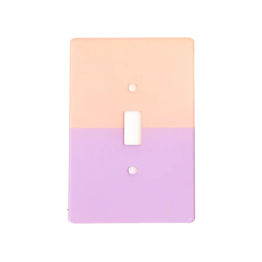 Peach And Lavender Color Acrylic Block Light Switch Plate