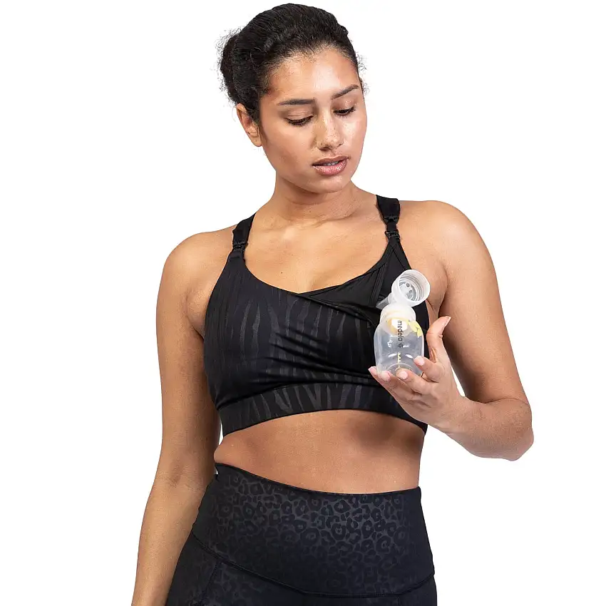 Venice 3 Ultimate Support Full Coverage Nursing & Pumping Sports Bra (black Tiger)